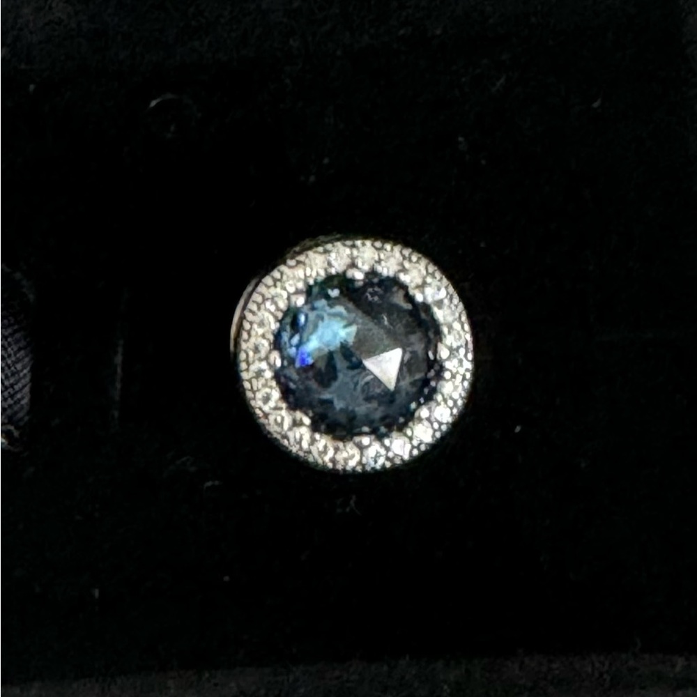 Authentic Pandora Blue Radiant Hearts Sterling Silver Charm